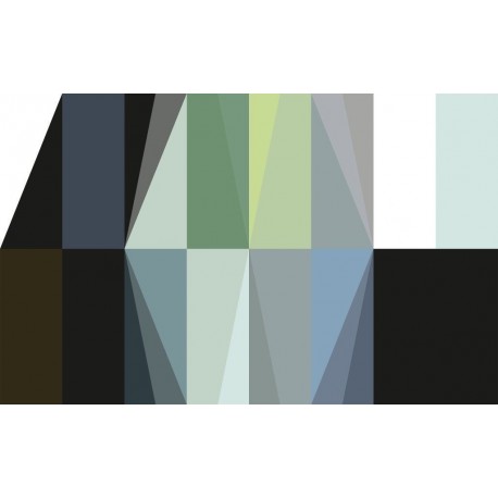 Fotomural ROSWITHA HUBER RH-1098 Gem Stone Rhombus Black Green Bleu