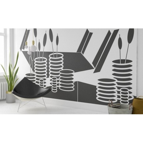 Fotomural ROSWITHA HUBER RH-1318 Perspektive Vases Black White