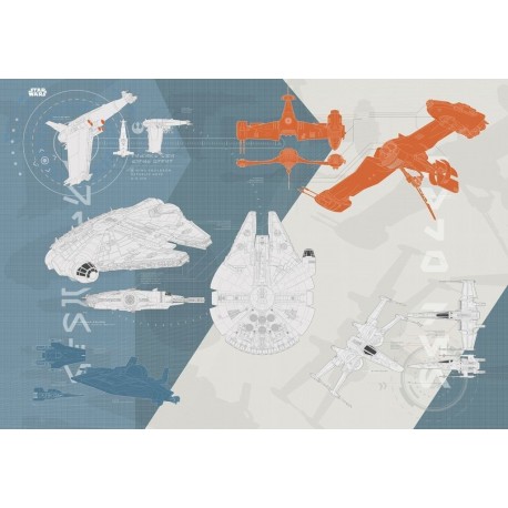 Mural STAR WARS by KOMAR 8-4001 Star Wars Technical Plan
