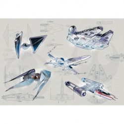 Fotomural STAR WARS by KOMAR DX8-078 Star Wars Blueprint Light