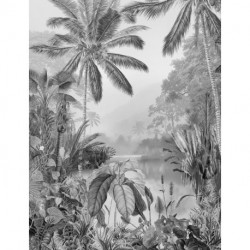 Mural TROPICAL R2-008 Lac Tropical Black And White