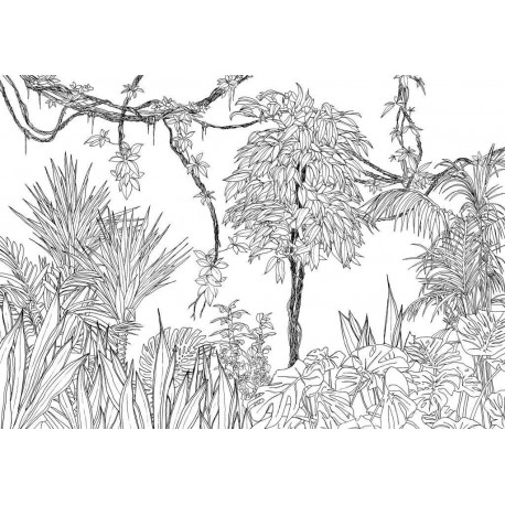 Mural TROPICAL R4-046 Blanca
