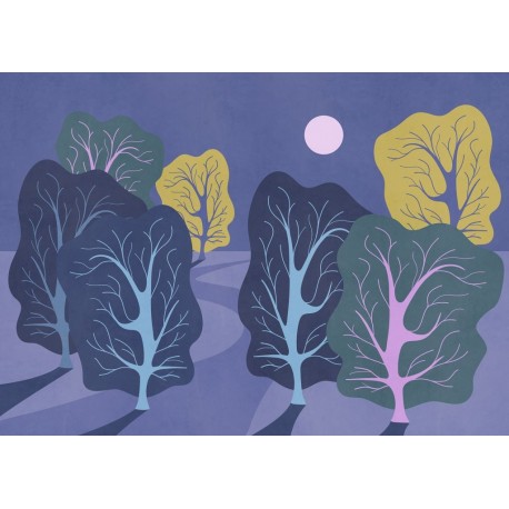 Mural FLORAL AND WELLNESS FLX7-017 Purple Nights