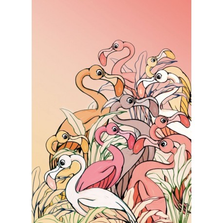 Fotomural DISNEY by KOMAR DX4-012 Flamingos And Lillys